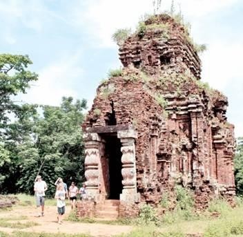 The My Son Cham temple sanctuary in the central province of Quang Nam is one of the destinations that attracts internati