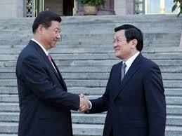 Vietnamese President Truong Tan Sang and Chinese President Xi Jinping
