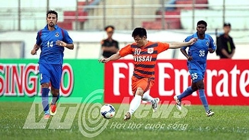 Van Quyen (number 10) gives an outstanding performance, with two goals in Ninh Binh’s 4-2 victory. (Source: VTC News)