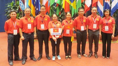 The Vietnamese team competing at the event (Image credit: VOV)