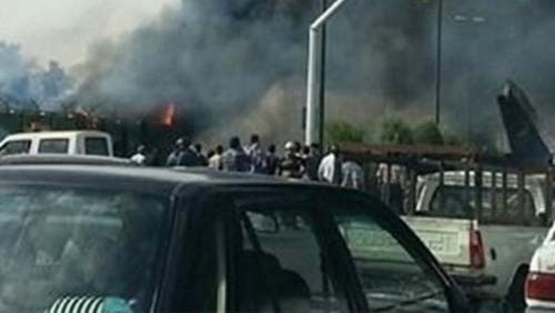 The plane crashes after taking off from Tehran's Mehrabad airport (photo:Fars News Agency)