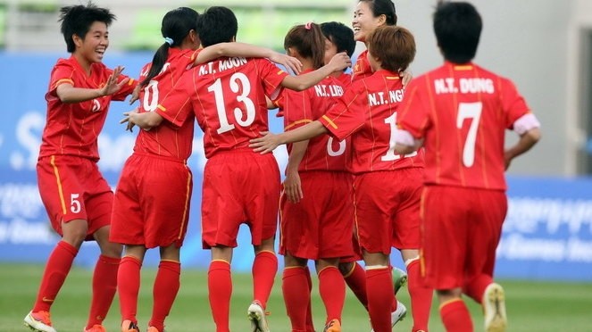Vietnamese players celebrate their victory. (Credit: VFF)