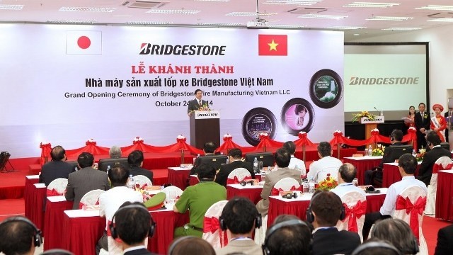Minister of Industry and Trade Vu Huy Hoang addresses the inauguration ceremony. (Image credit: VNA)