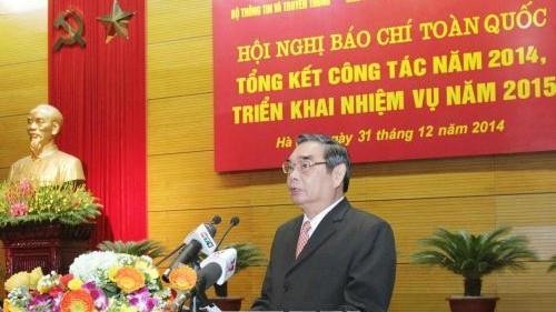 Politburo member Le Hong And addressing the conference (Source: VNA)