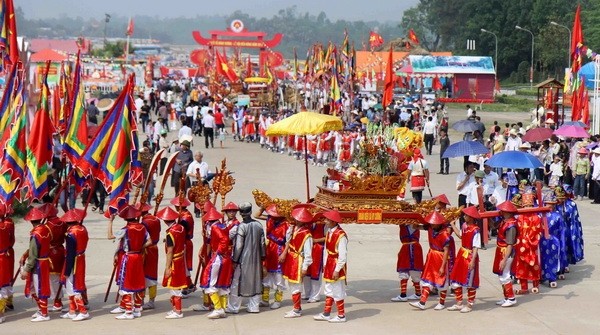 A palanquin procession ceremony at the Hung Kings festivals