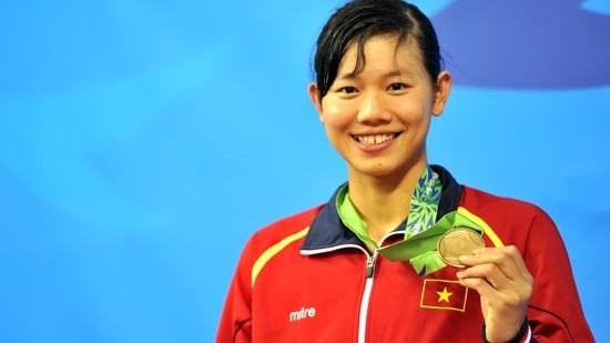 The most valuable Vietnamese athlete of 2014 swimmer Nguyen Thi Anh Vien 