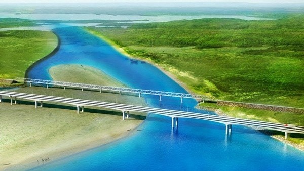 Ky Lam bridge crosses the Thu Bon River in Dien Tho commune, Dien Ban district, Quang Nam province 