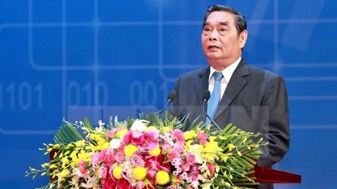 Politburo member Le Hong Anh speaking at the ceremony (Photo: VNA)