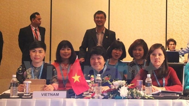 The Vietnamese delegation at the meeting