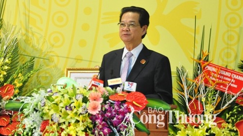 Prime Minister Nguyen Tan Dung addressing the congress. (Credit: baocongthuong.com.vn)