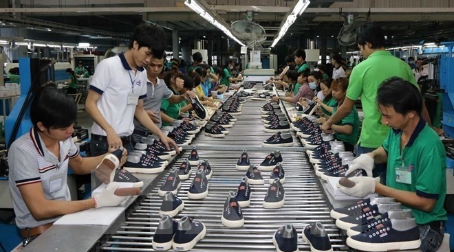 A footwear producing plant in southern Binh Duong province (Photo: VNA)