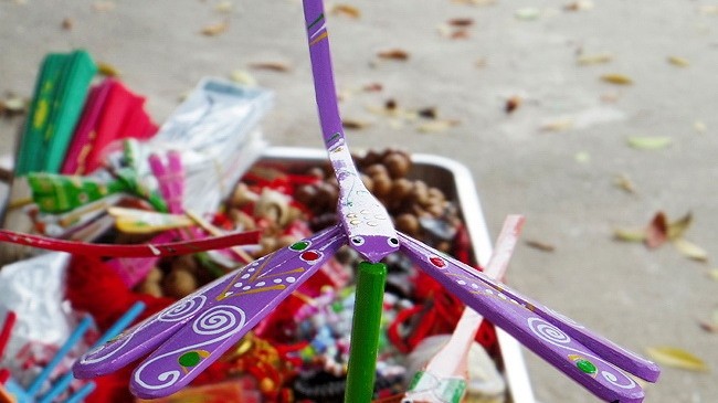 Eye-catching colourful bamboo dragonflies created by the skillful hands of Thach Xa residents.