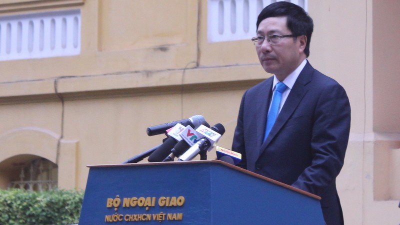  Deputy Prime Minister and Minister of Foreign Affairs Pham Binh Minh addressing the ceremony