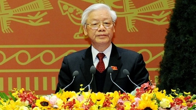 Party General Secretary Nguyen Phu Trong speaks at the closing session.