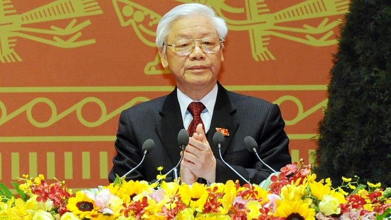 Comrade Nguyen Phu Trong re-elected as General Secretary of the 12th Central Committee of the Communist Party of Vietnam. (Credit: Tuan Hai/NDO)
