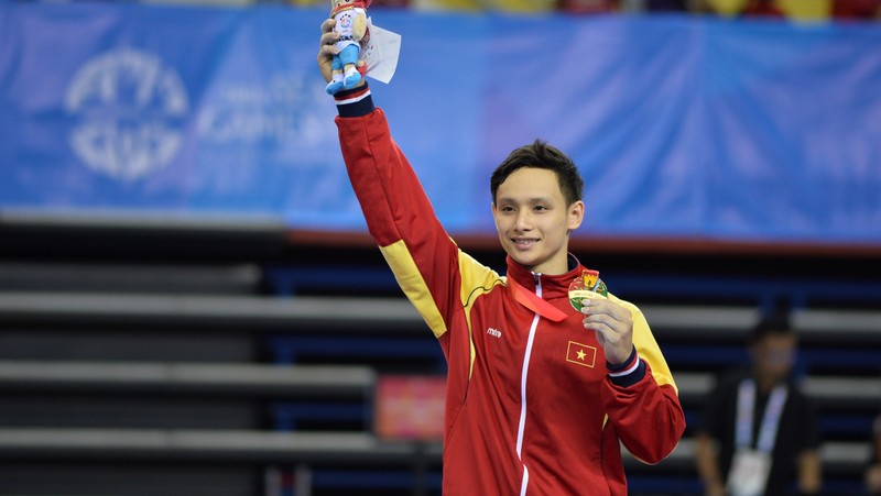 Dinh Phuong Thanh won the historic all-around gold medal for Vietnamese gymnastics at the 28th SEA Games in Singapore last year.