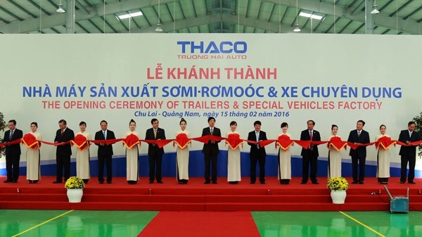 At the opening ceremony of the factory