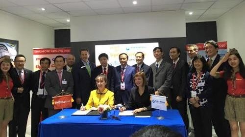 Low-budget carrier Vietjet Air ​inked a 3.04-billion-USD deal to purchase engines from US-based aerospace manufacturer Pratt & Whitney on February 17. (Photo: Vietjet)