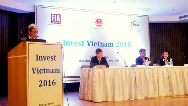 Vietnamese Ambassador to India Ton Sinh Thanh speaks at the event. (Credit: VNA)