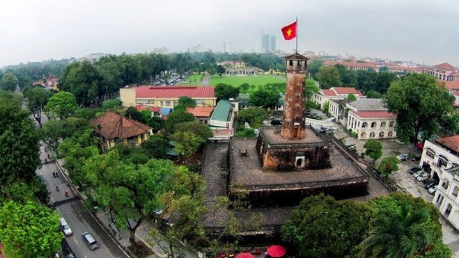 The Flag Tower, part of the Thang Long Imperial Citadel in Ba Dinh district