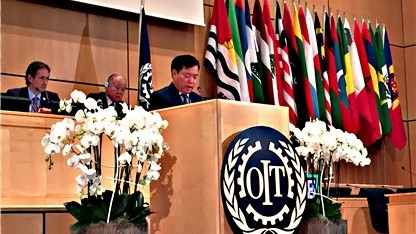 Deputy Minister of MoLISA Pham Minh Huan speaks at the event. (Credit: molisa.gov.vn)