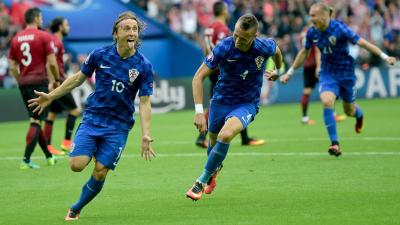 Luka Modric celebrates his opening goal. (Photo: Goal)