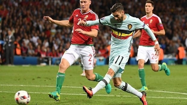 Substitute Carrasco scores sealing a 4-0 victory for Belgium. (Photo: Guardian)