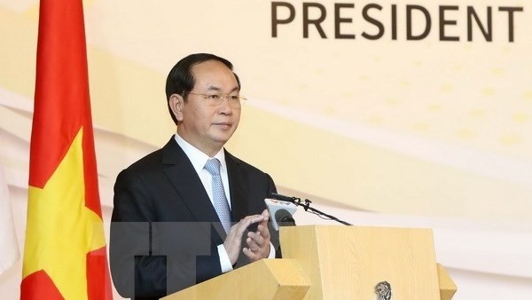 President Tran Dai Quang speaking at the forum (Source: VNA) 