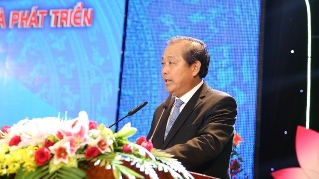 Deputy PM Truong Hoa Binh speaks at the celebration of 180th anniversary of Tay Ninh’s establishment. (Credit: VGP)