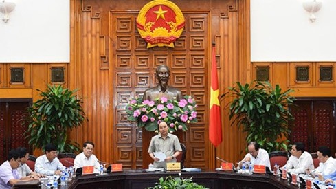 PM Nguyen Xuan Phuc speaks at the session. (Photo: VOV)