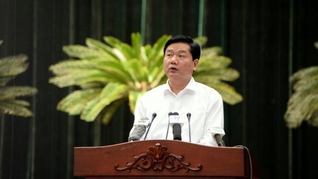 Politburo member and Secretary of the Ho Chi Minh City municipal Party Committee Dinh La Thang speaks at the event. (Credit: dantri.com.vn)
