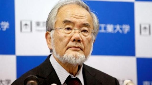 Yoshinori Ohsumi, a professor of Tokyo Institute of Technology, attends a news conference after he won the Nobel medicine prize at Tokyo Institute of Technology in Tokyo, Japan, October 3, 2016. (Credit: Reuters)