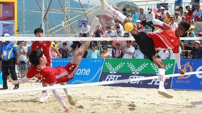 Vietnam beat RoK in the sepak takraw event at the Asian Beach Games in Da Nang. (Photo: VNA)