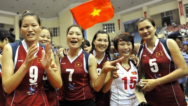 Vietnam’s women’s volleyball squad in the 2013 VTV Cup. (Credit: VTV)