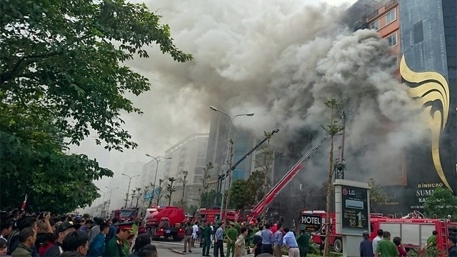 At the scene of the blaze. (Credit: NDO)