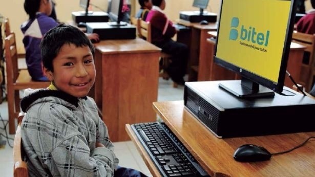 Peruvian schoolchildren have benefited from Bitel's free internet service.