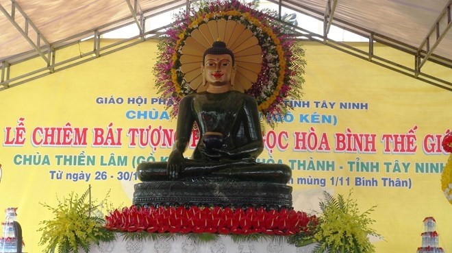 The jade Buddha statue at Thien Lam-Go Ken Pagoda (Photo: VNA)