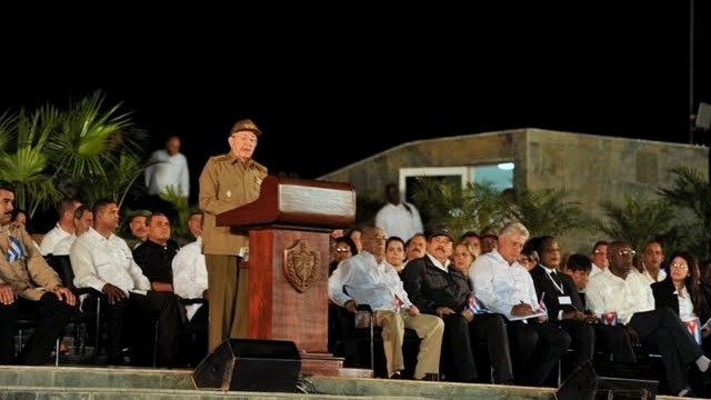 Cuban President Raul Castro addressed the commemoration of leader Fidel Castro. (Credit: VOV)