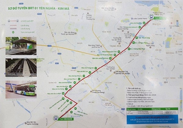 The first BRT route map in Hanoi 