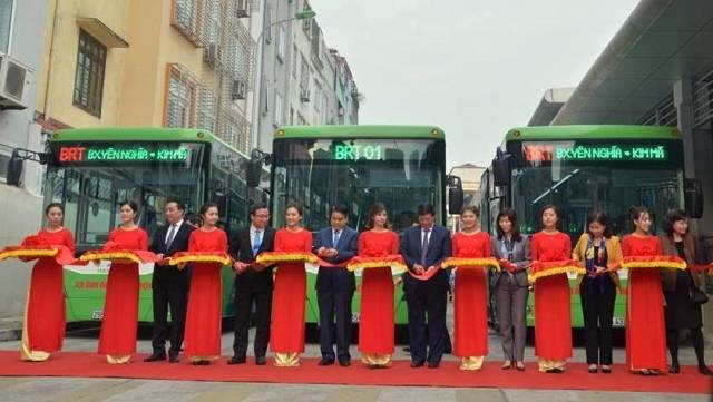 The Kim Ma-Yen Nghia BRT route put into operation from December 31. (Credit: laodong.com.vn)