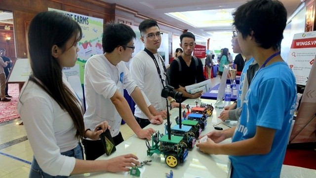 A display by Fablab Hanoi at Techfest 2016, a national startup ecosystem event held in mid-December 2016. (Credit: NDO)