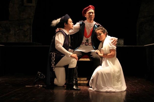 A scene in the play 'Hamlet'