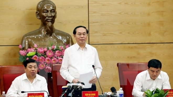 President Tran Dai Quang speaking at the event (Source: VNA)