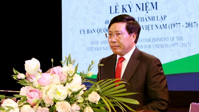 Politburo member, Deputy PM and Foreign Minister Pham Binh Minh speaking at the ceremony (Credit: VGP)