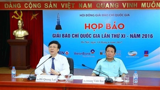 Standing Vice Chairman of the Vietnam Journalism Association Ho Quang Loi speaking at the press conference on June 14 (Photo: VNA)