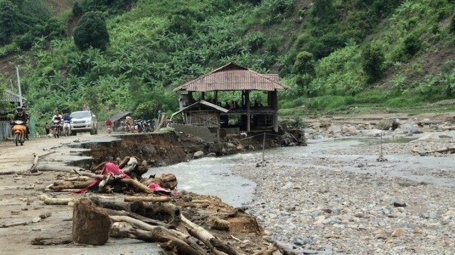 Hua Nam village, Nam Pham commune, Muong La district (Son La province) suffers heavy losses due to floods. (Credit: NDO)