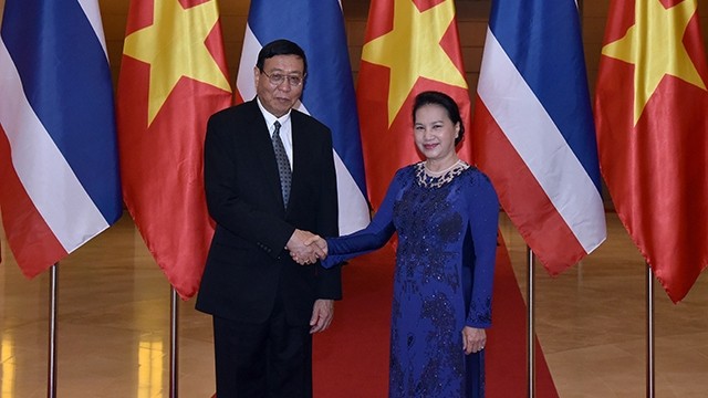 President of the National Legislative Assembly of Thailand, Pornpetch Wichitcholchai and Chairwoman of the Vietnamese National Assembly Nguyen Thi Kim Ngan.