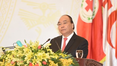 Prime Minister Nguyen Xuan Phuc speaking at the congress (Credit: VGP)