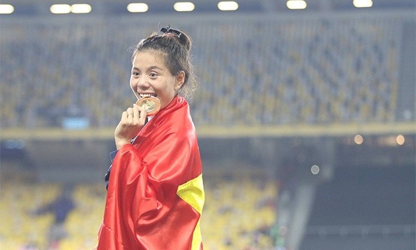 Nguyen Thi Huyen has won two gold medals so far in this year's SEA Games.