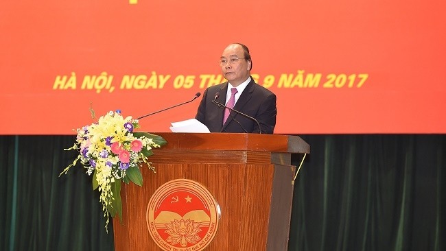 PM Nguyen Xuan Phuc addresses the opening ceremony of the new academic year 2017-2018 at the HCMA.
